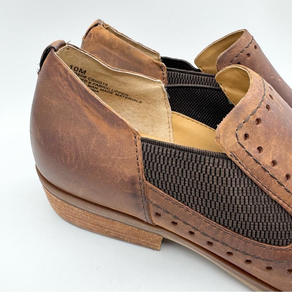 Korks Gertrude Double Gore Slip On Low Stacked Heel Mule‎ Shoes Brown Size 10 - Picture 3 of 10